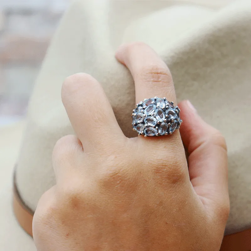 Rain Blue Topaz Gemstone Ring