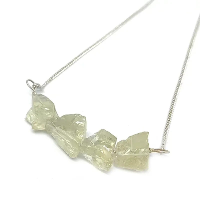 Raw Lemon Quartz Bohemian Necklace