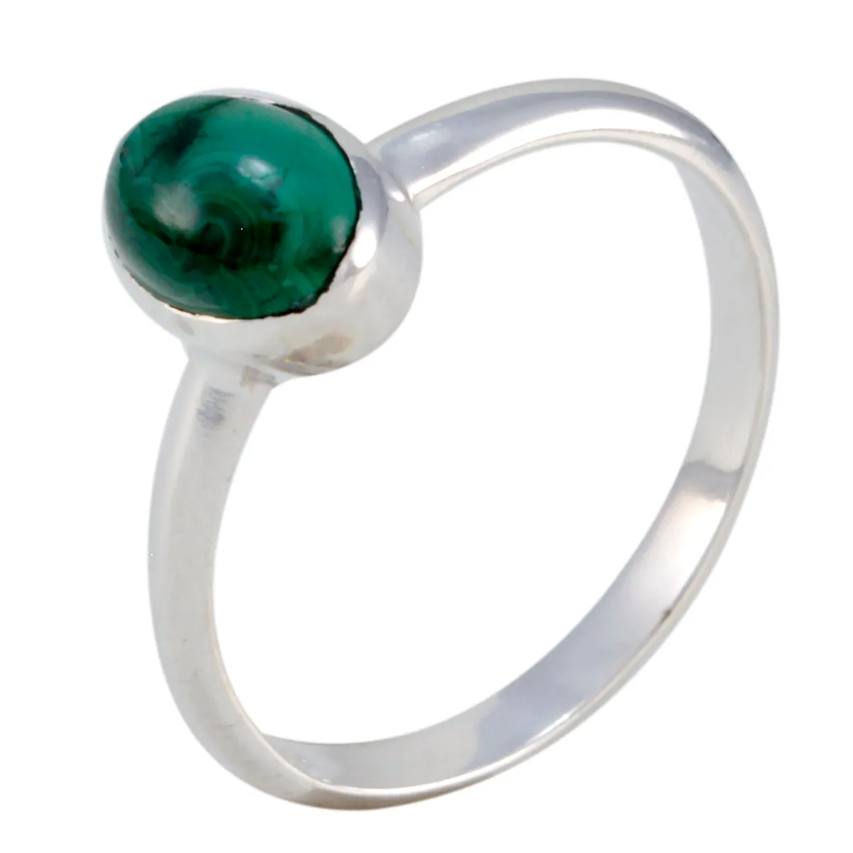 Riyo Cute Gemstones Malachite Sterling Silver Ring Wish Jewelry