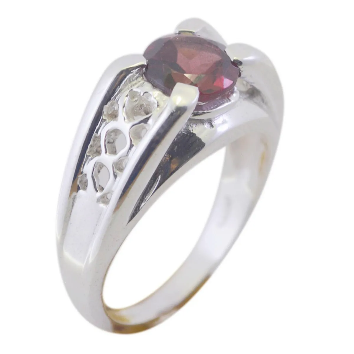 Riyo Dainty Gemstones Garnet 925 Sterling Silver Ring Body Jewelry