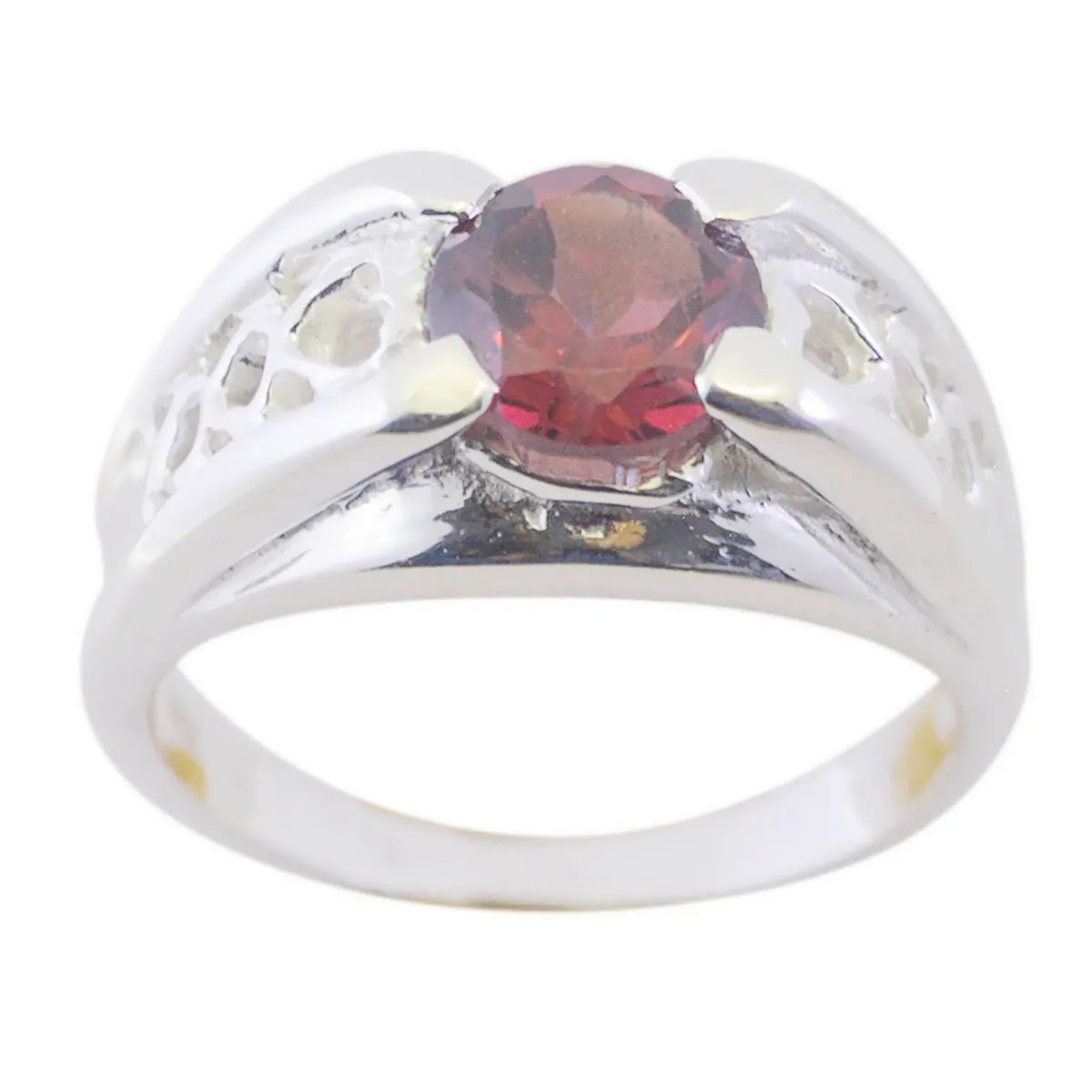 Riyo Dainty Gemstones Garnet 925 Sterling Silver Ring Body Jewelry