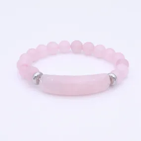 Rose Quartz Semi Precious Stone Bracelet