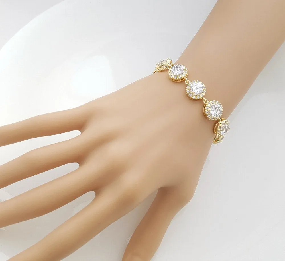 Round Bracelet in Yellow Gold For Weddings-Evita