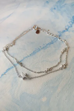 Starry Night Two Layer Sterling Silver Chain Bracelet