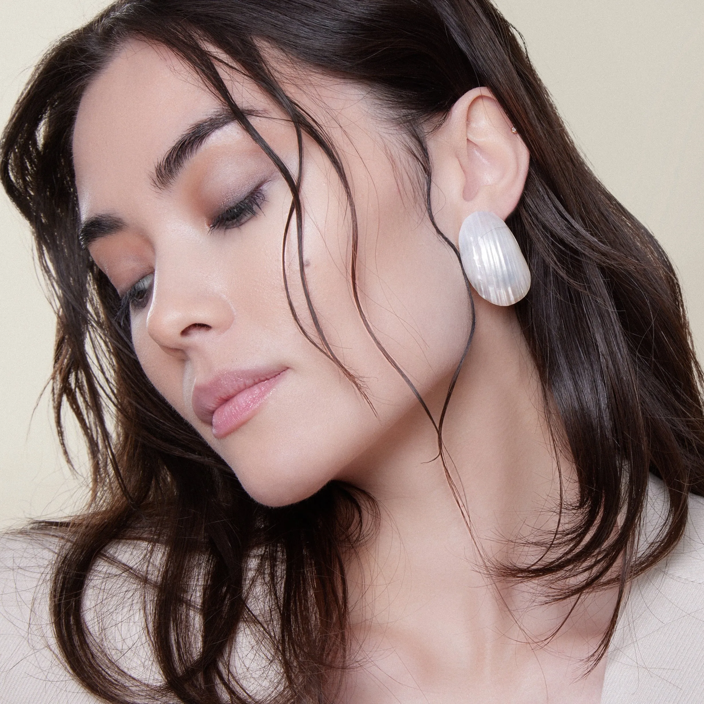 Statement Mother Of Pearl Shell Earrings