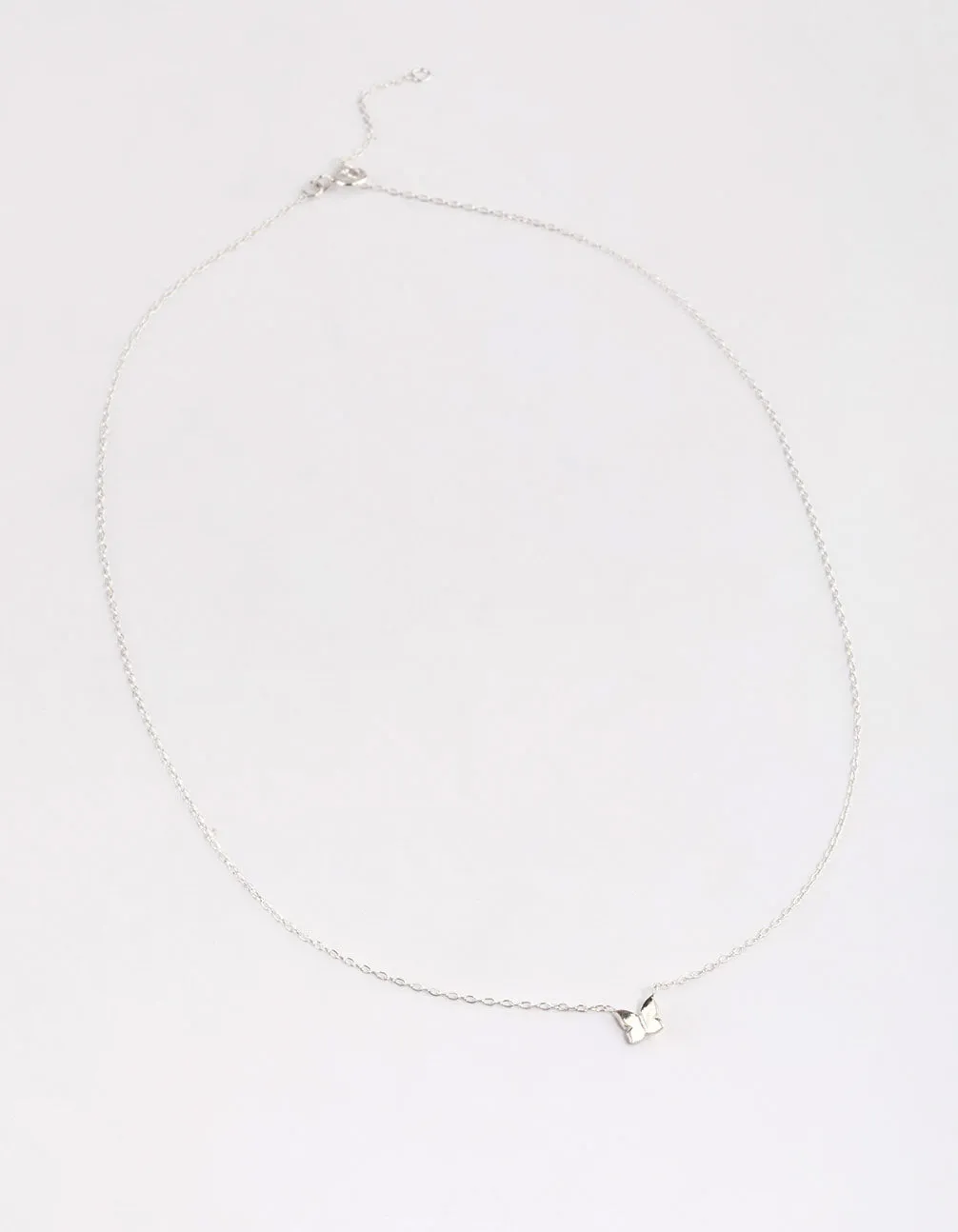 Sterling Silver Polished Butterfly Necklace