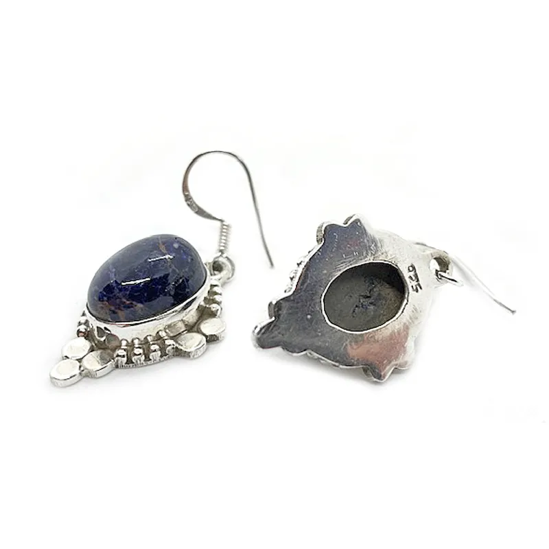 Sunil Sodalite Gemstone Silver Earrings