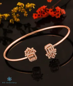 The Alluring Sparkle Silver Rosegold Open Bracelet