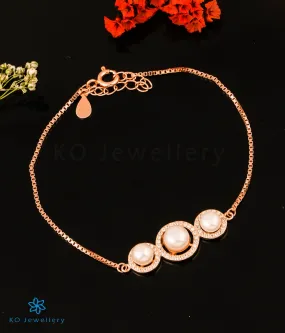 The Classy Pearl Silver Rose-gold Bracelet