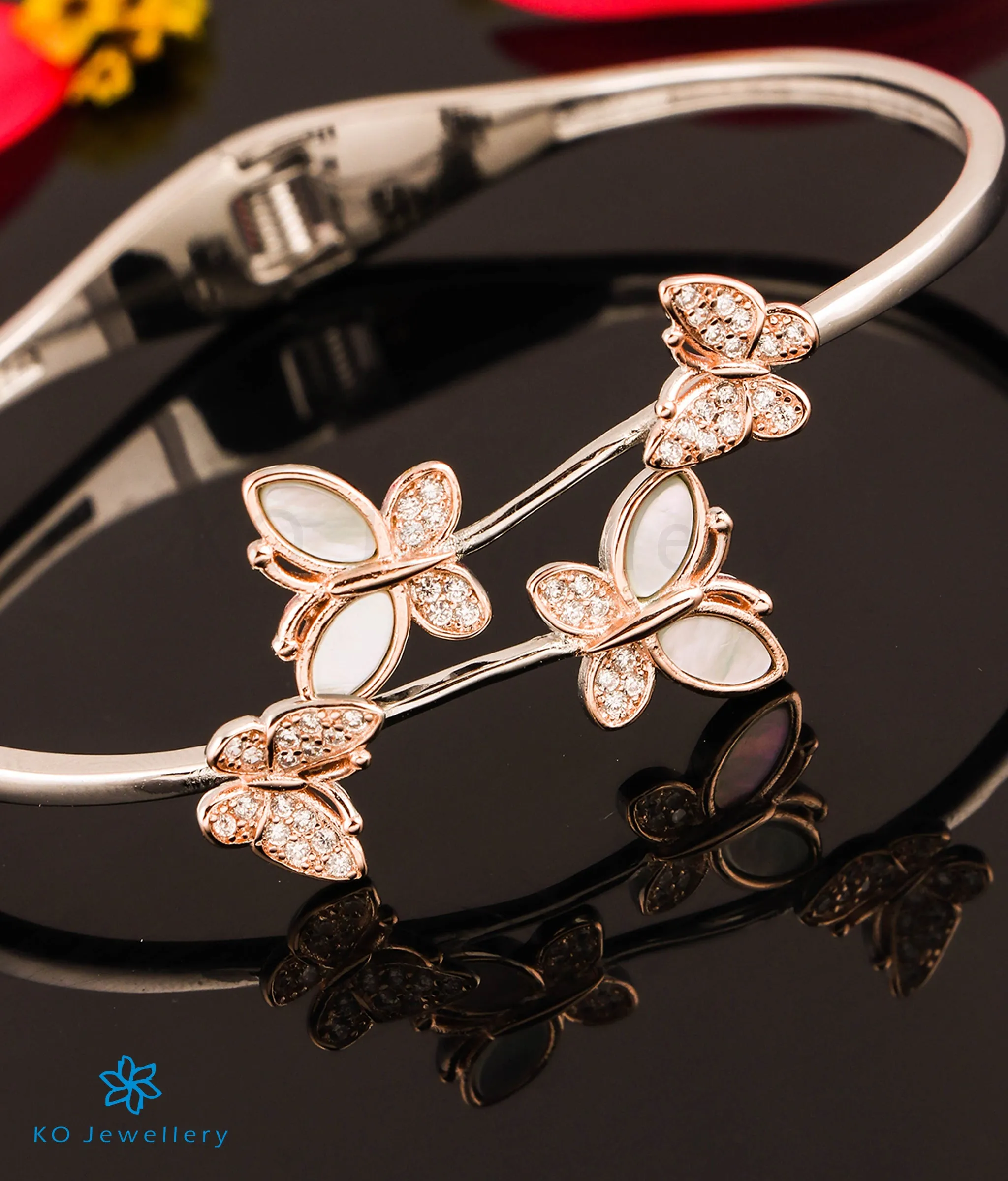 The Joyous Butterflies Silver 2 tone Bracelet