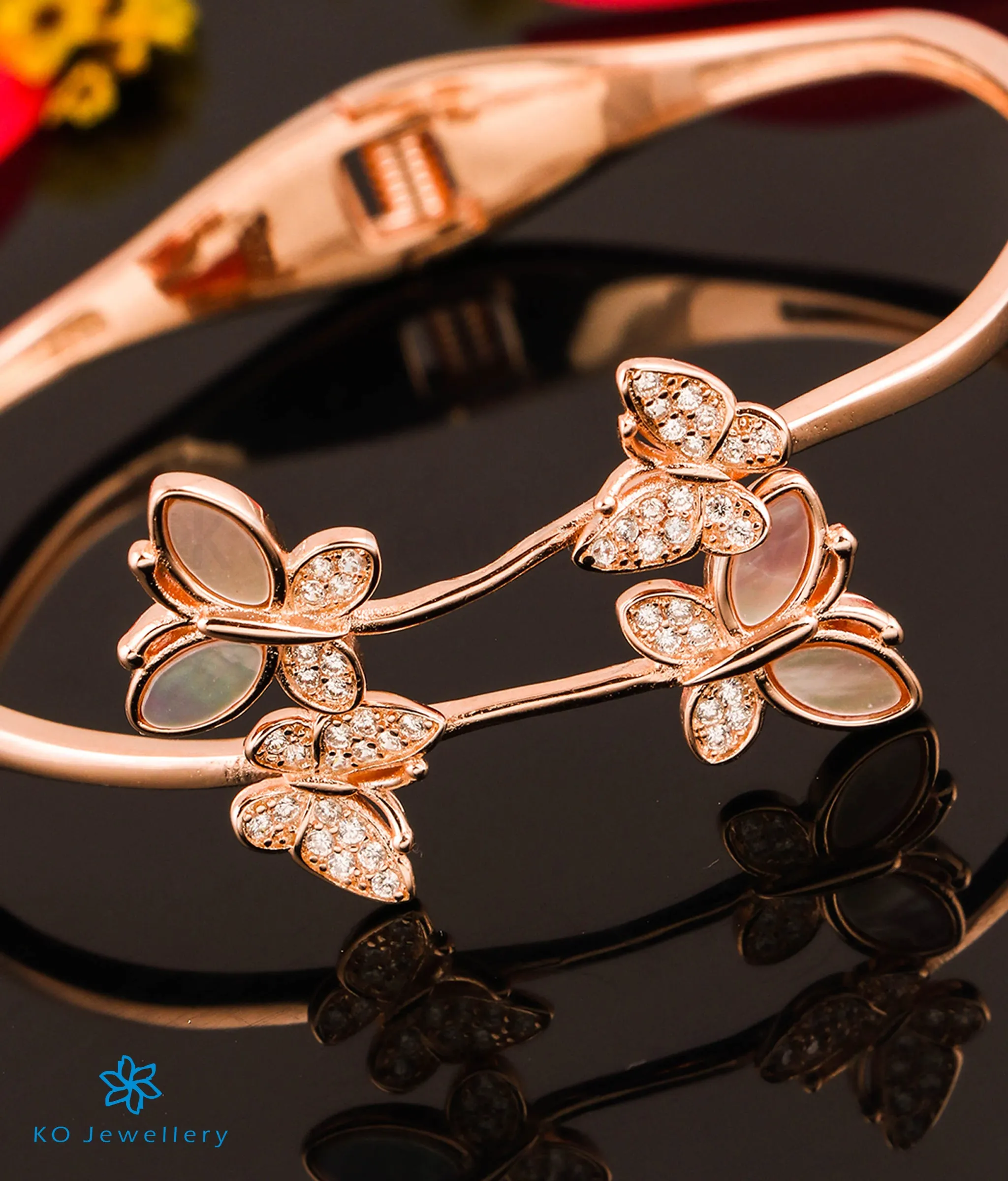 The Joyous Butterflies Silver Rosegold Bracelet