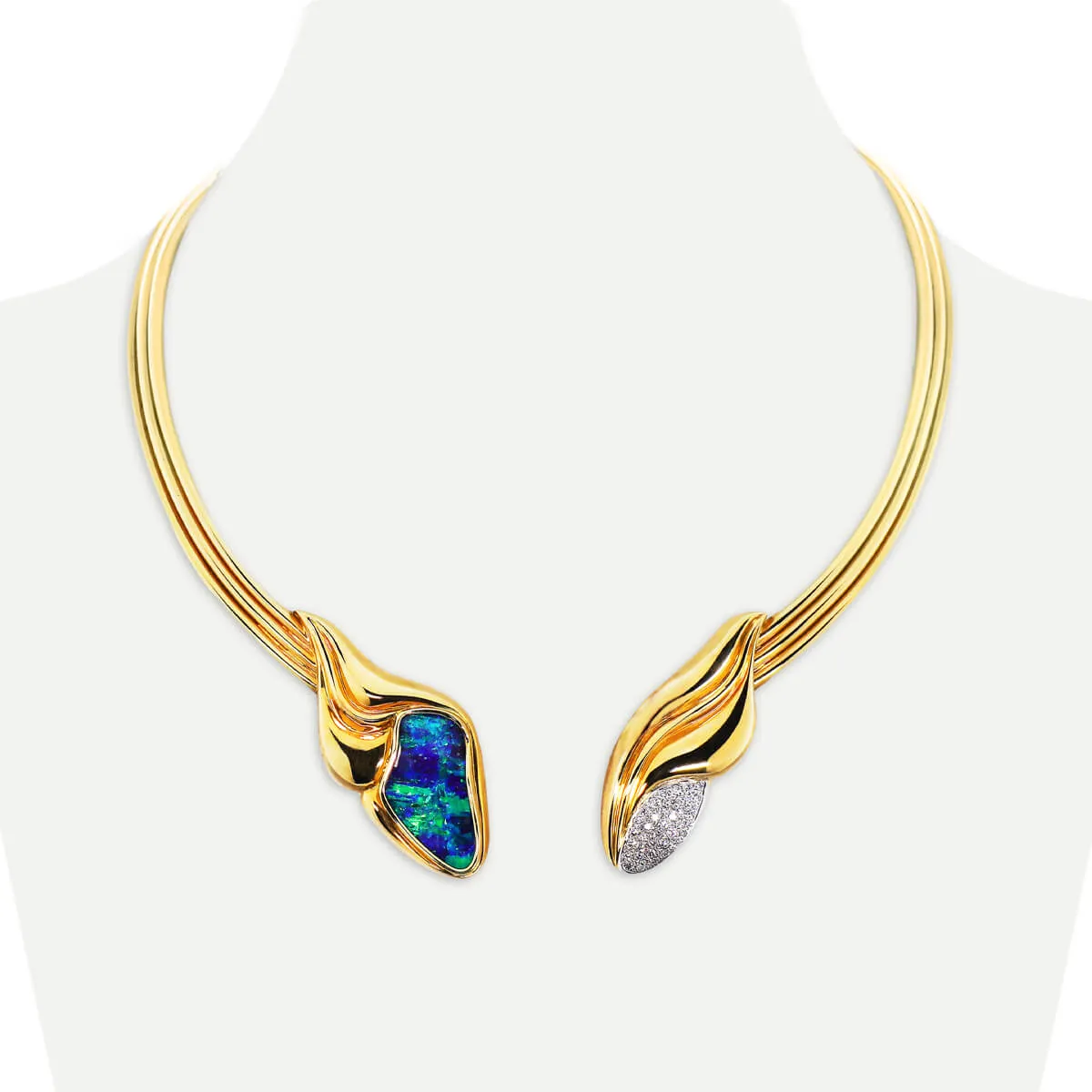 ‘The Mermaids Charm’ Black Boulder Opal Collier