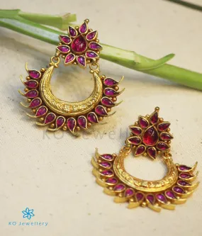 The Pratiti Silver Chand Bali Earrings (Red)