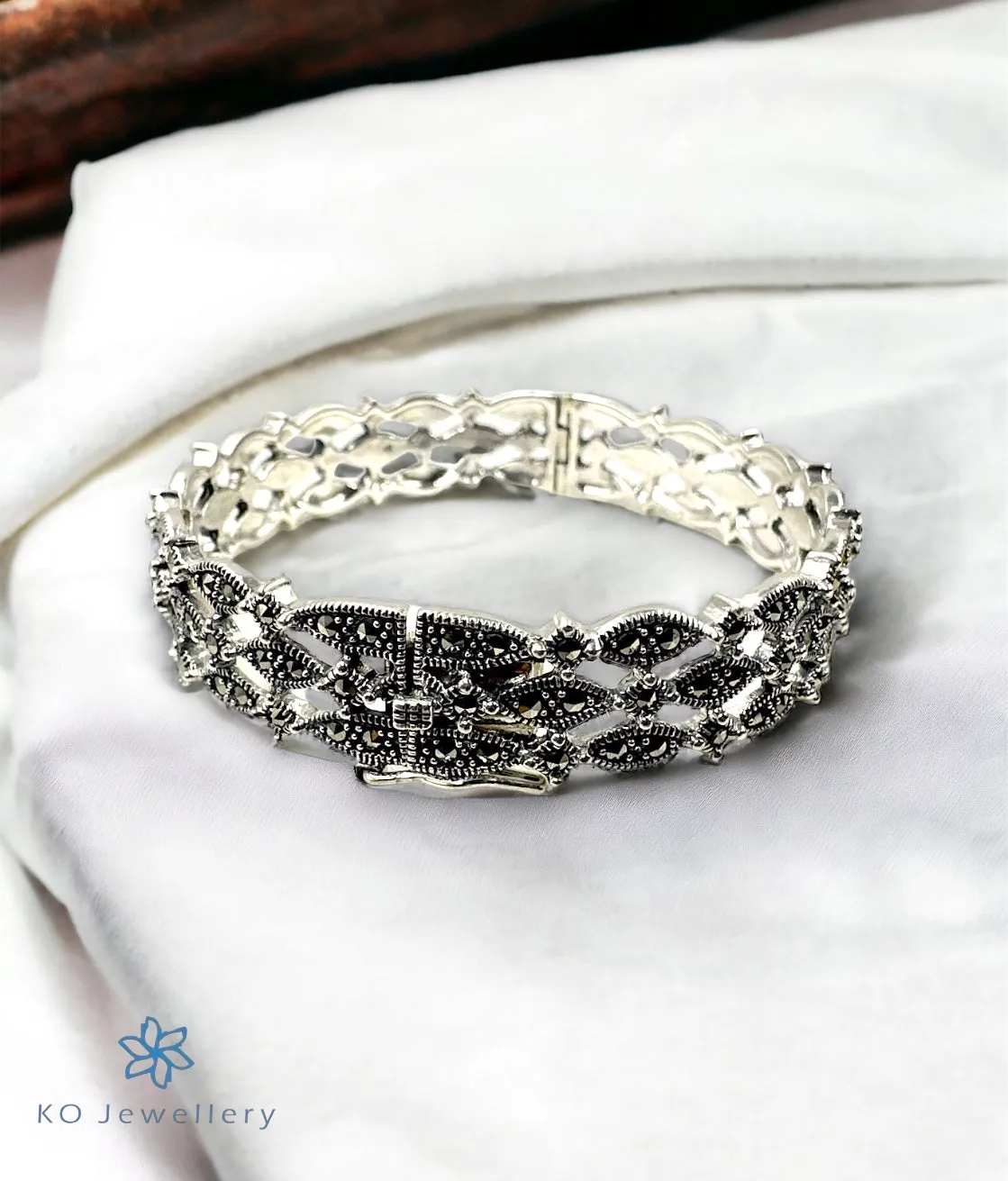 The Sparkle Marcasite Silver Openable Bracelet