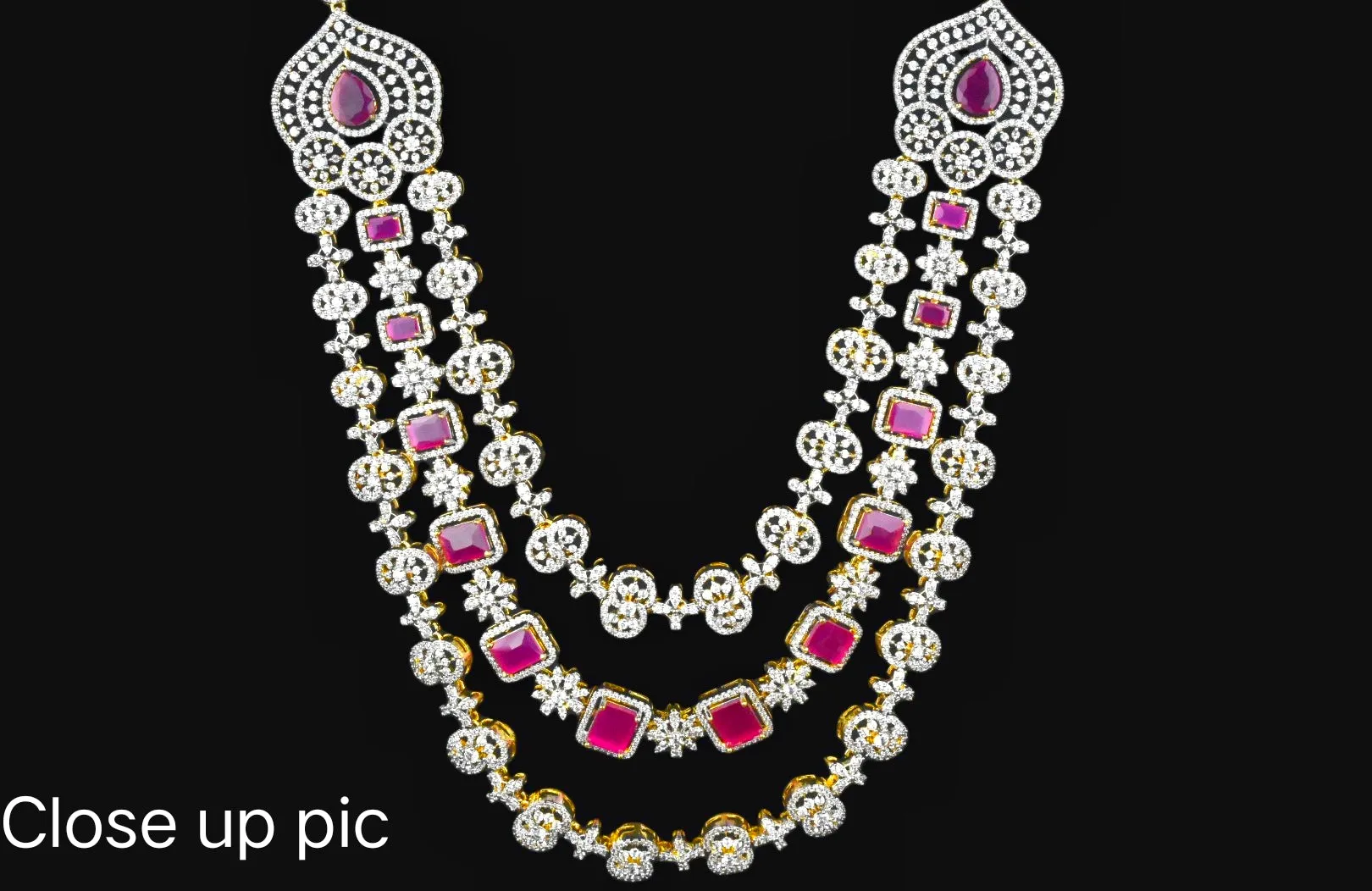 Three Layer American Diamond Haram By Asp Fashion Jewellery