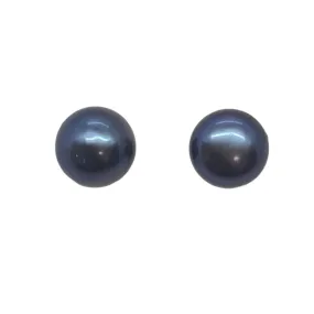 Titanium Black Freshwater Pearl studs