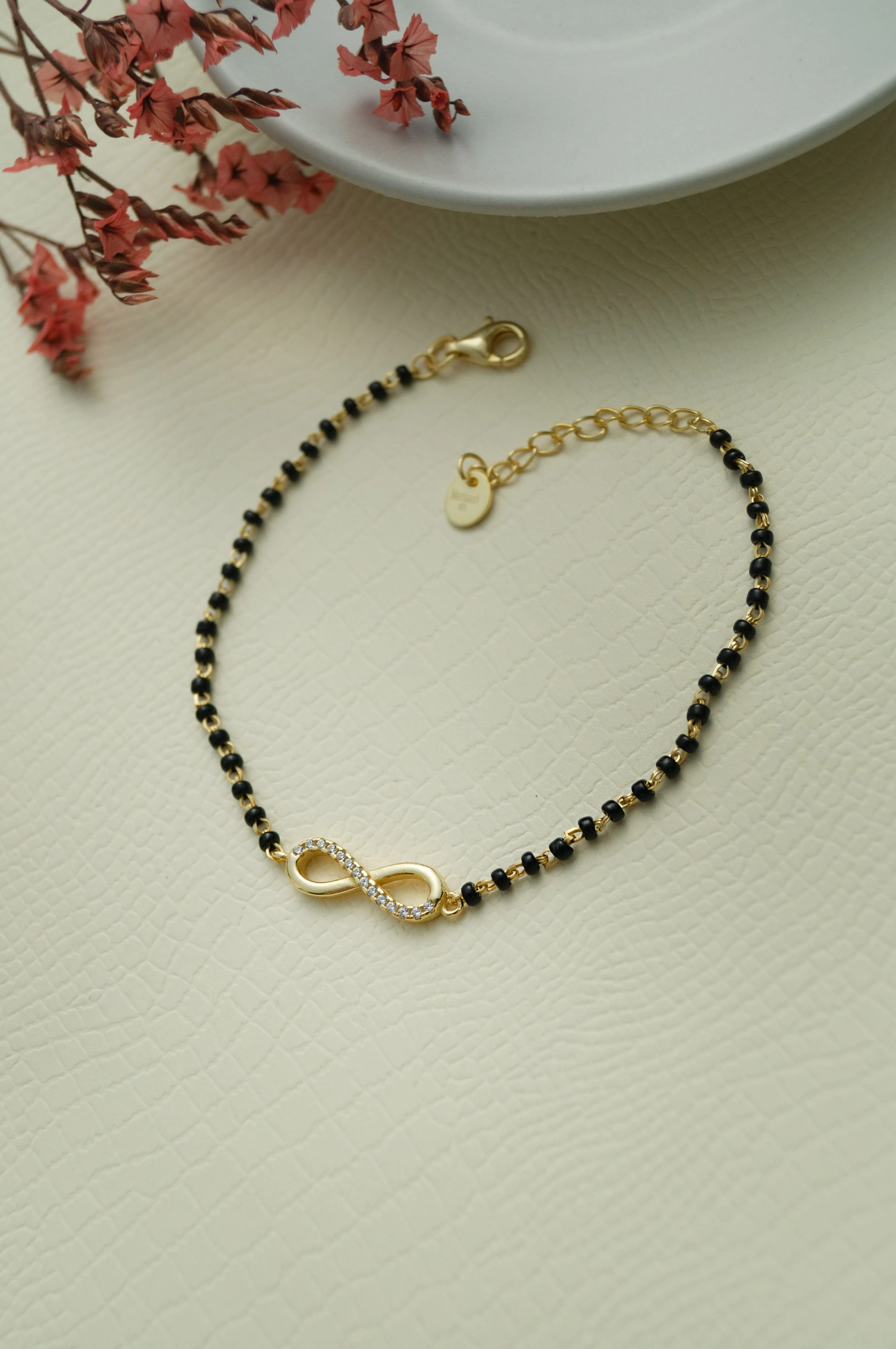 Together Till Infinity Rose Gold Plated Sterling Silver Mangalsutra Bracelet