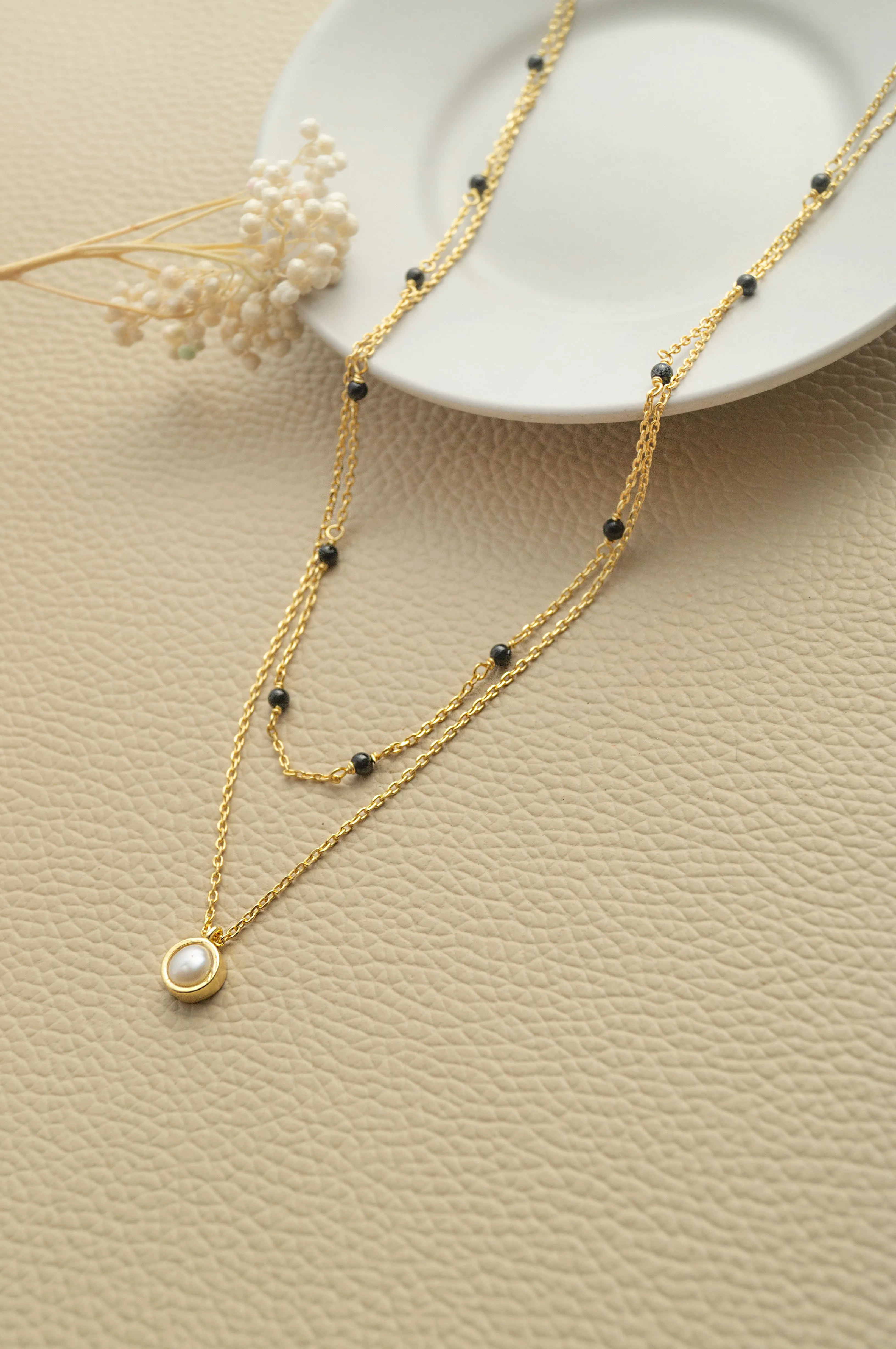 Trending Multilayer With Pearl Gold Plated Sterling Silver Mangalsutra Necklace