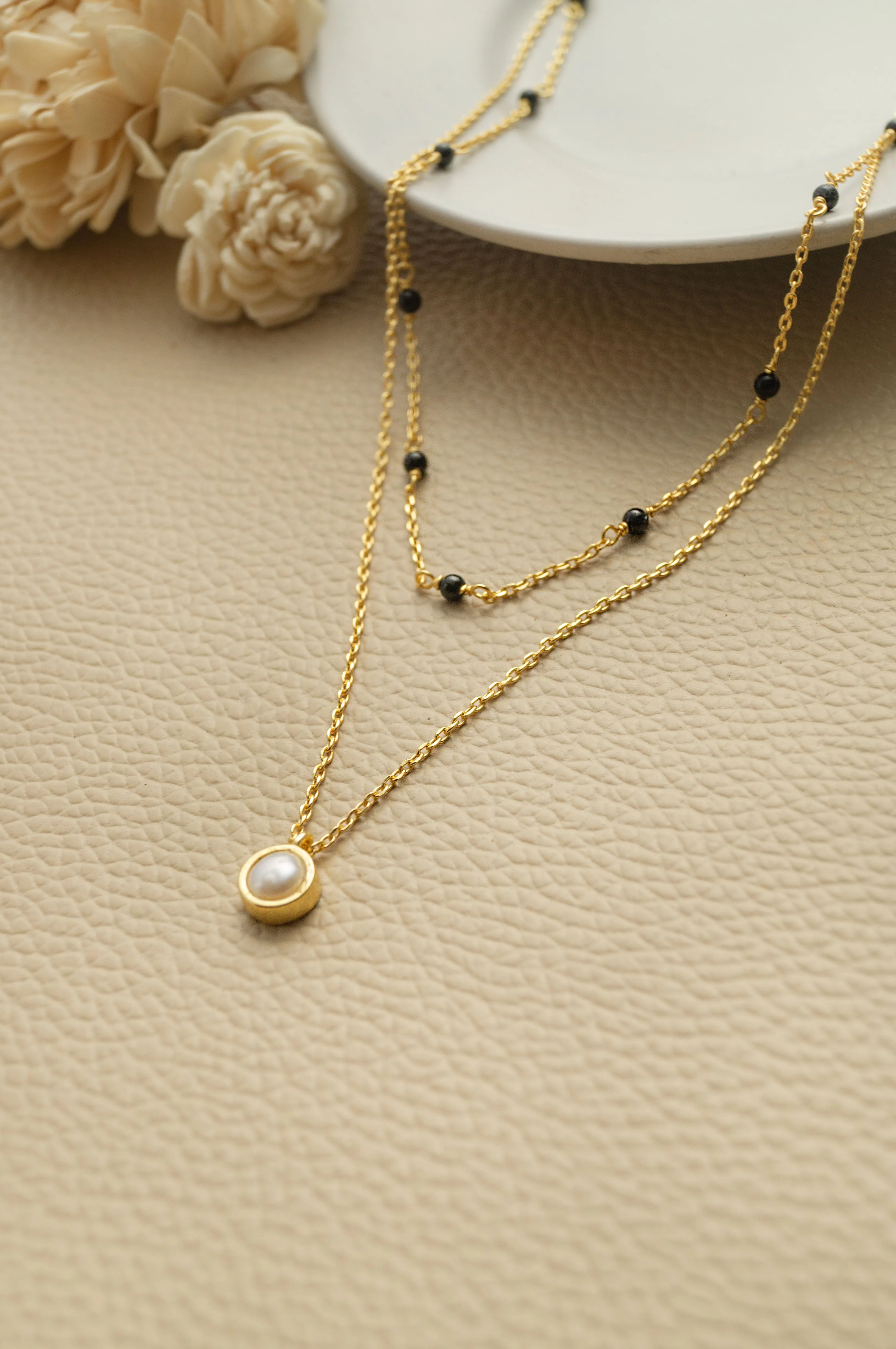 Trending Multilayer With Pearl Gold Plated Sterling Silver Mangalsutra Necklace