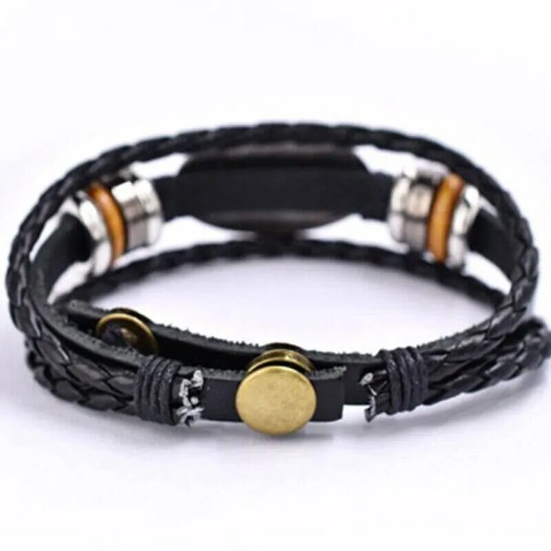 WWJD Fish Leather Bracelet  Jesus Religious Braided Bracelet